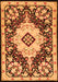 Serging Thickness of Machine Washable Medallion Orange Traditional Area Rugs, wshtr2745org