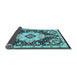 Sideview of Medallion Light Blue Traditional Rug, tr2745lblu