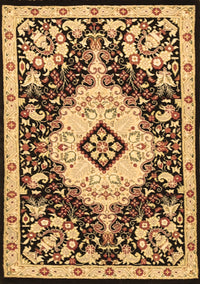 Medallion Brown Traditional Rug, tr2745brn