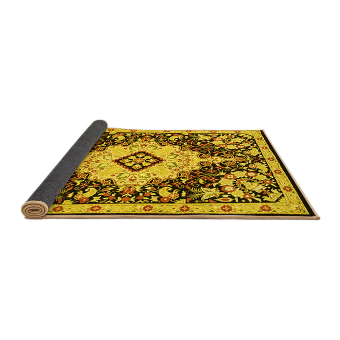 Sideview of Medallion Yellow Traditional Rug, tr2745yw
