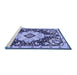 Sideview of Machine Washable Medallion Blue Traditional Rug, wshtr2745blu