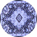 Round Medallion Blue Traditional Rug, tr2745blu