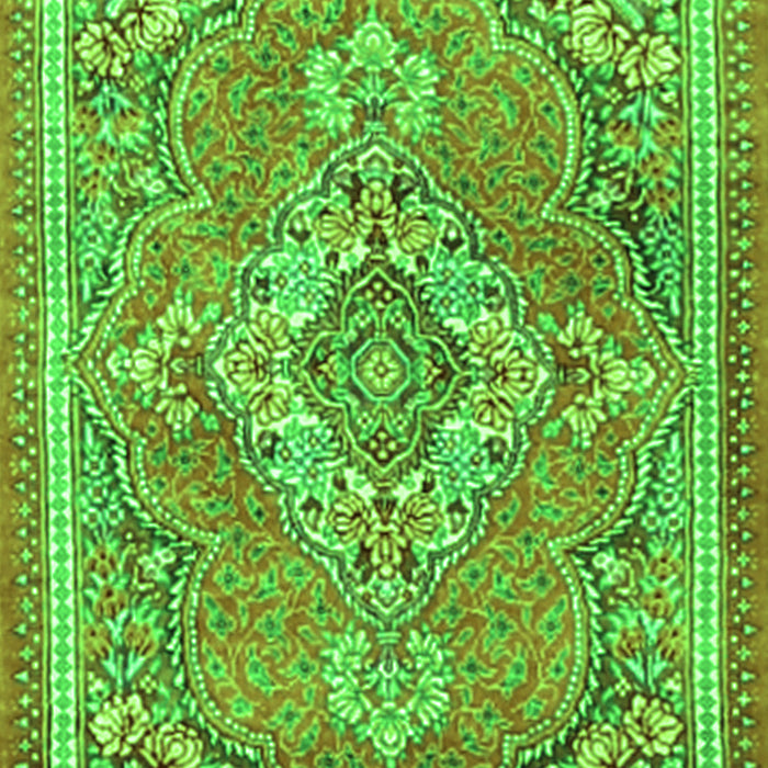 Serging Thickness of Machine Washable Persian Green Traditional Area Rugs, wshtr2746grn