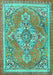 Machine Washable Persian Turquoise Traditional Area Rugs, wshtr2746turq