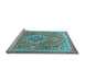 Sideview of Machine Washable Persian Light Blue Traditional Rug, wshtr2746lblu