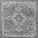 Round Machine Washable Persian Gray Traditional Rug, wshtr2746gry