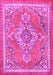 Machine Washable Persian Pink Traditional Rug, wshtr2746pnk