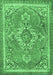 Machine Washable Persian Emerald Green Traditional Area Rugs, wshtr2746emgrn