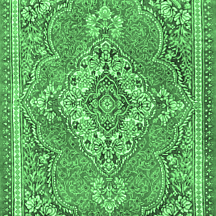 Machine Washable Persian Emerald Green Traditional Area Rugs, wshtr2746emgrn