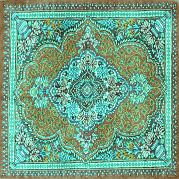 Square Persian Turquoise Traditional Rug, tr2746turq