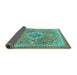 Sideview of Persian Turquoise Traditional Rug, tr2746turq