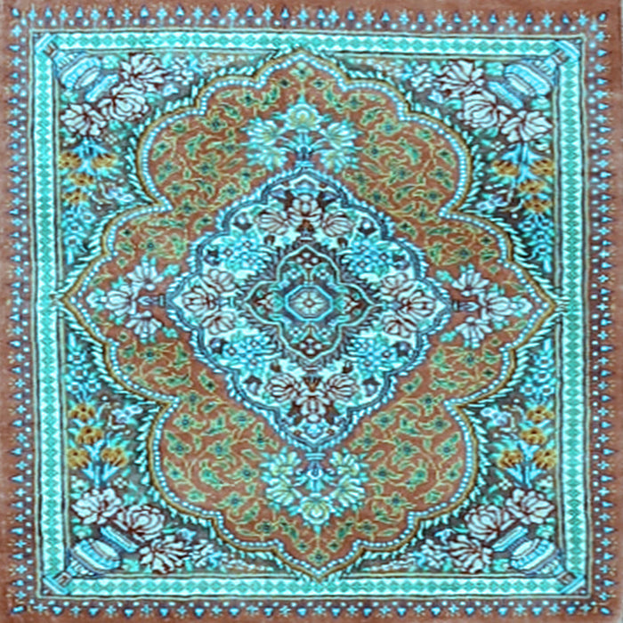 Square Machine Washable Persian Light Blue Traditional Rug, wshtr2746lblu