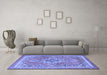 Machine Washable Persian Blue Traditional Rug in a Living Room, wshtr2746blu