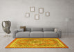 Machine Washable Persian Yellow Traditional Rug in a Living Room, wshtr2746yw