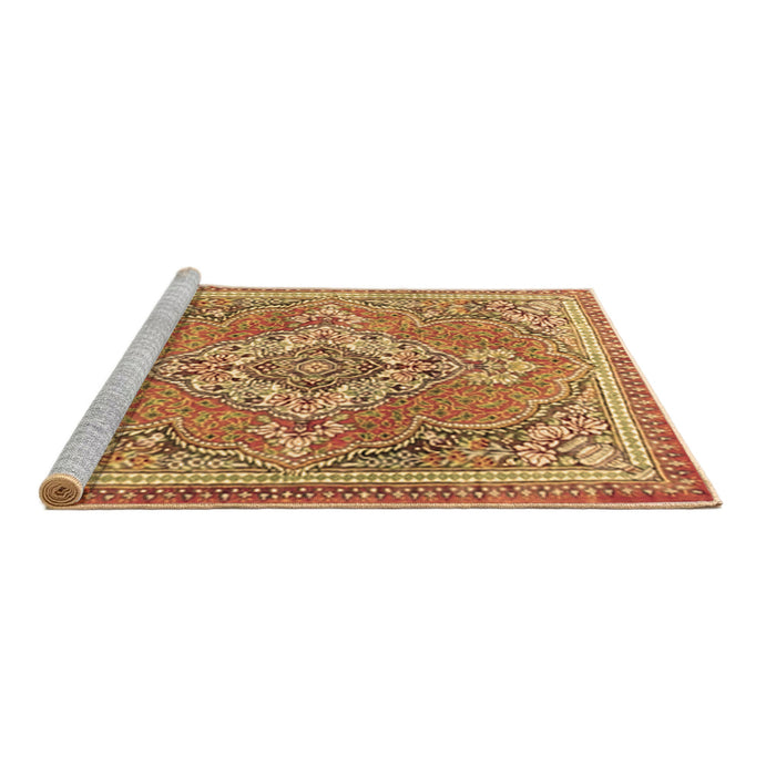 Sideview of Machine Washable Persian Brown Traditional Rug, wshtr2746brn