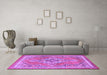 Machine Washable Persian Purple Traditional Area Rugs in a Living Room, wshtr2746pur