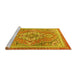 Sideview of Machine Washable Persian Yellow Traditional Rug, wshtr2746yw