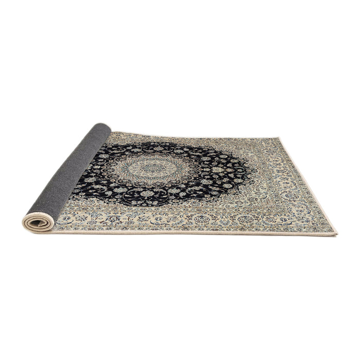 Sideview of Traditional Gray Medallion Rug, tr2747