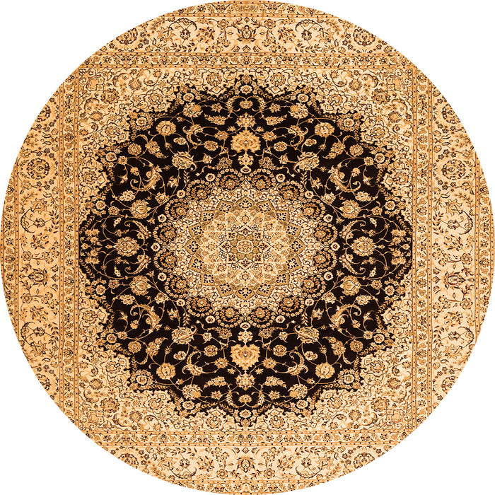 Square Medallion Orange Traditional Rug, tr2747org