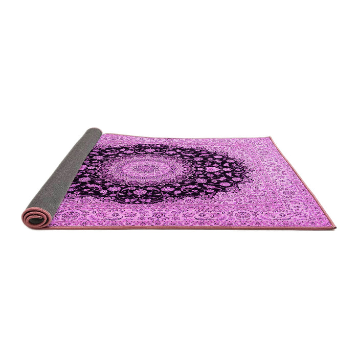 Sideview of Medallion Pink Traditional Rug, tr2747pnk