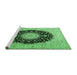 Sideview of Machine Washable Medallion Emerald Green Traditional Area Rugs, wshtr2747emgrn