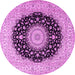 Round Medallion Pink Traditional Rug, tr2747pnk