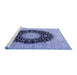 Sideview of Machine Washable Medallion Blue Traditional Rug, wshtr2747blu