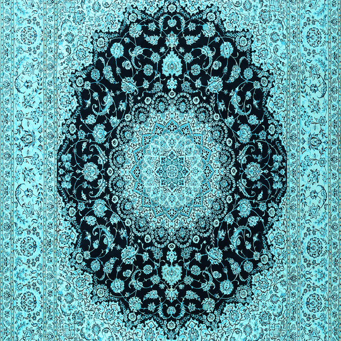 Medallion Light Blue Traditional Rug, tr2747lblu