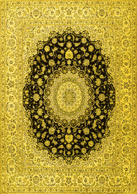 Medallion Yellow Traditional Rug, tr2747yw