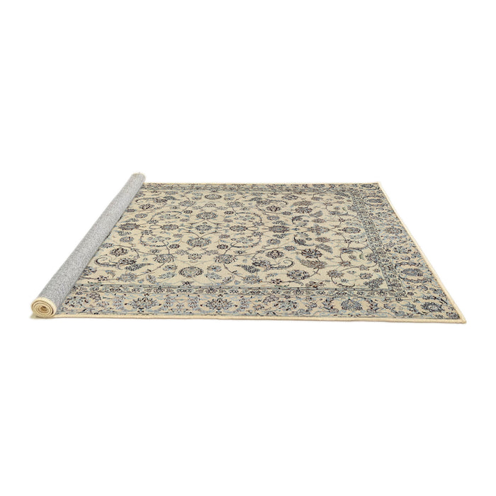 Sideview of Machine Washable Traditional Vanilla Gold Rug, wshtr2748