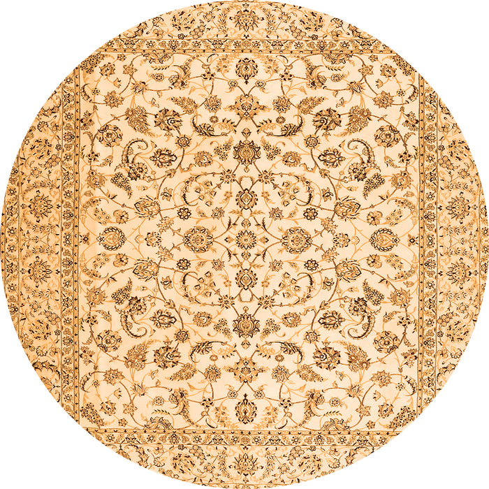 Machine Washable Persian Orange Traditional Area Rugs, wshtr2748org