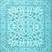 Square Machine Washable Persian Light Blue Traditional Rug, wshtr2748lblu