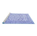 Sideview of Machine Washable Persian Blue Traditional Rug, wshtr2748blu