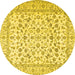 Round Persian Yellow Traditional Rug, tr2748yw