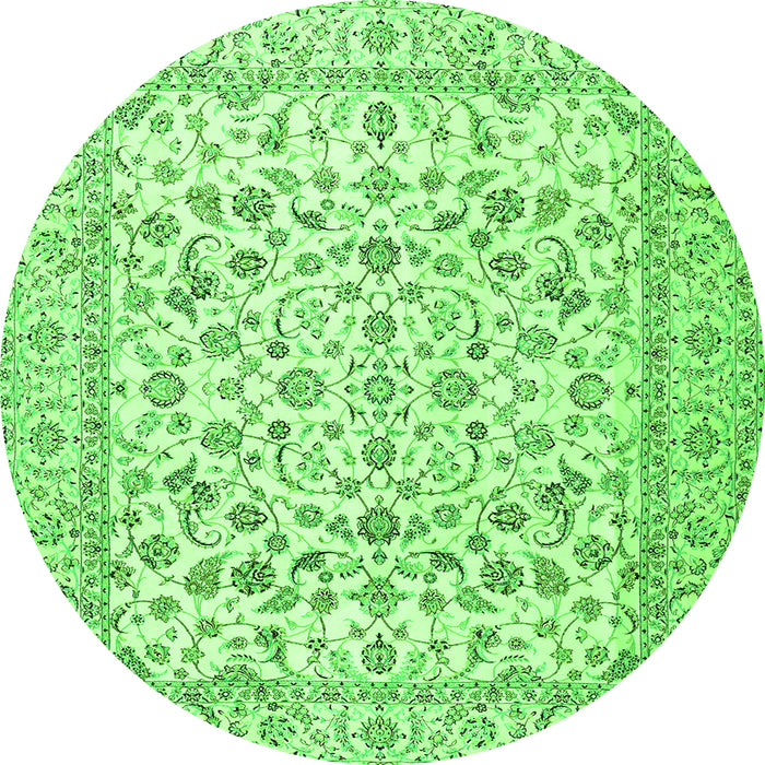 Machine Washable Persian Green Traditional Area Rugs, wshtr2748grn