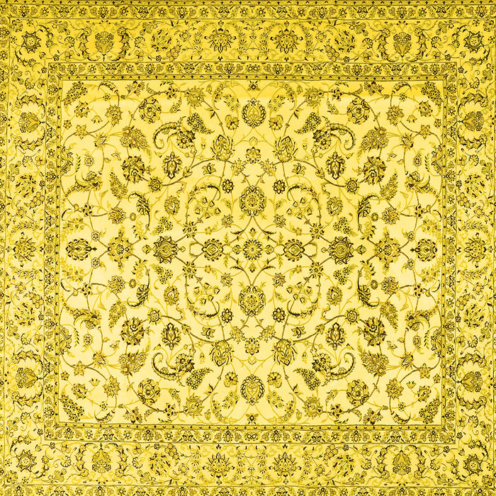 Square Persian Yellow Traditional Rug, tr2748yw