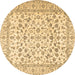 Round Persian Brown Traditional Rug, tr2748brn