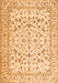 Serging Thickness of Machine Washable Persian Orange Traditional Area Rugs, wshtr2748org