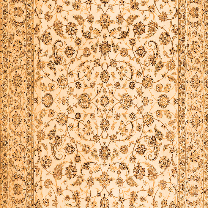 Serging Thickness of Machine Washable Persian Orange Traditional Area Rugs, wshtr2748org