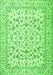 Serging Thickness of Machine Washable Persian Green Traditional Area Rugs, wshtr2748grn