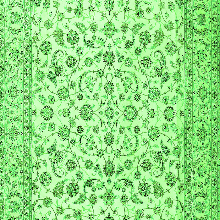 Serging Thickness of Machine Washable Persian Green Traditional Area Rugs, wshtr2748grn