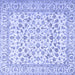 Square Persian Blue Traditional Rug, tr2748blu