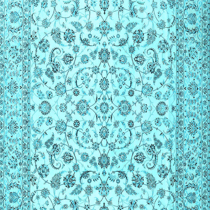 Machine Washable Persian Light Blue Traditional Rug, wshtr2748lblu