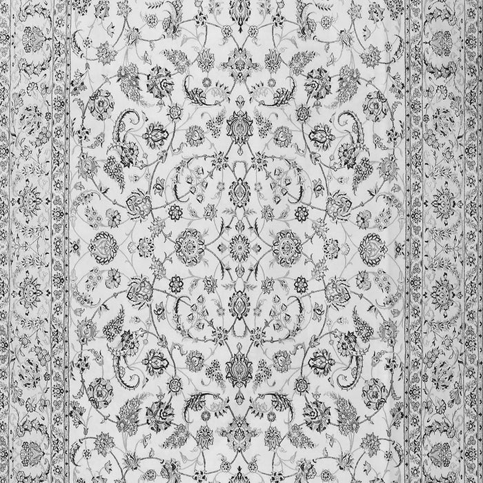 Serging Thickness of Machine Washable Persian Gray Traditional Rug, wshtr2748gry