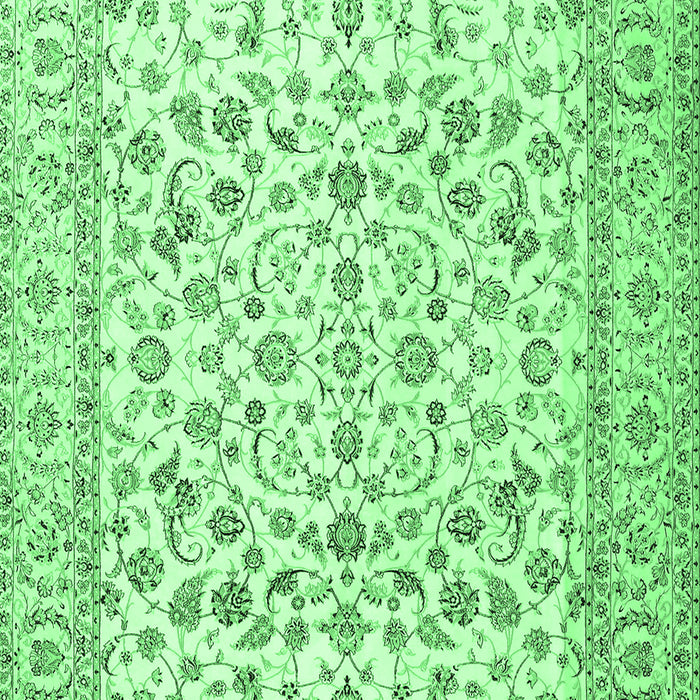 Machine Washable Persian Emerald Green Traditional Area Rugs, wshtr2748emgrn