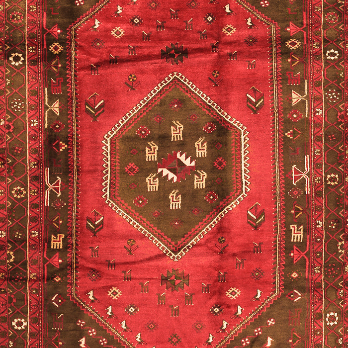 Serging Thickness of Machine Washable Persian Orange Traditional Area Rugs, wshtr2749org