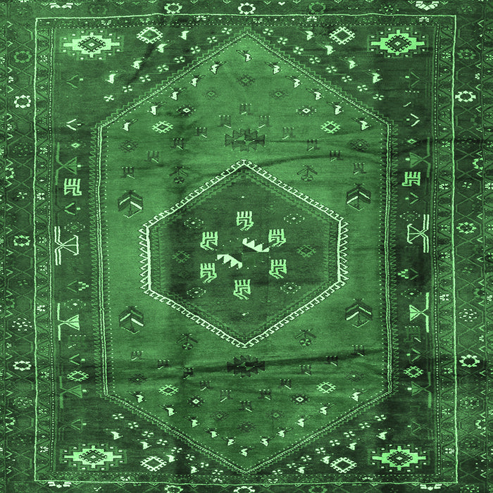 Square Persian Emerald Green Traditional Rug, tr2749emgrn
