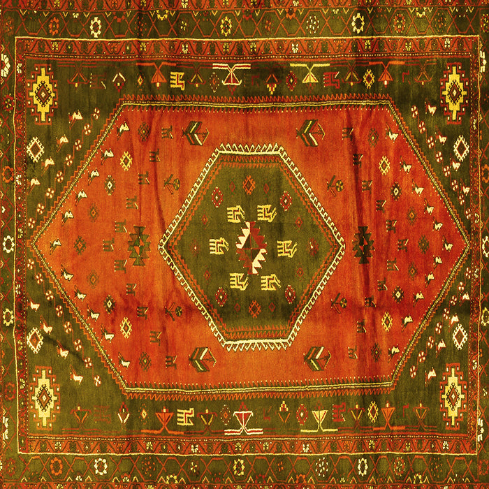Square Persian Yellow Traditional Rug, tr2749yw