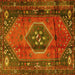 Square Persian Yellow Traditional Rug, tr2749yw