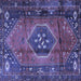 Square Persian Blue Traditional Rug, tr2749blu